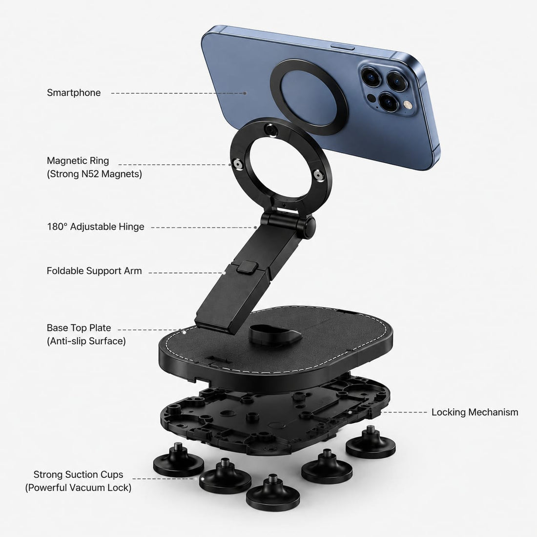 Velaro MagLock 3-in-1 Magnetic Suction Phone Holder
