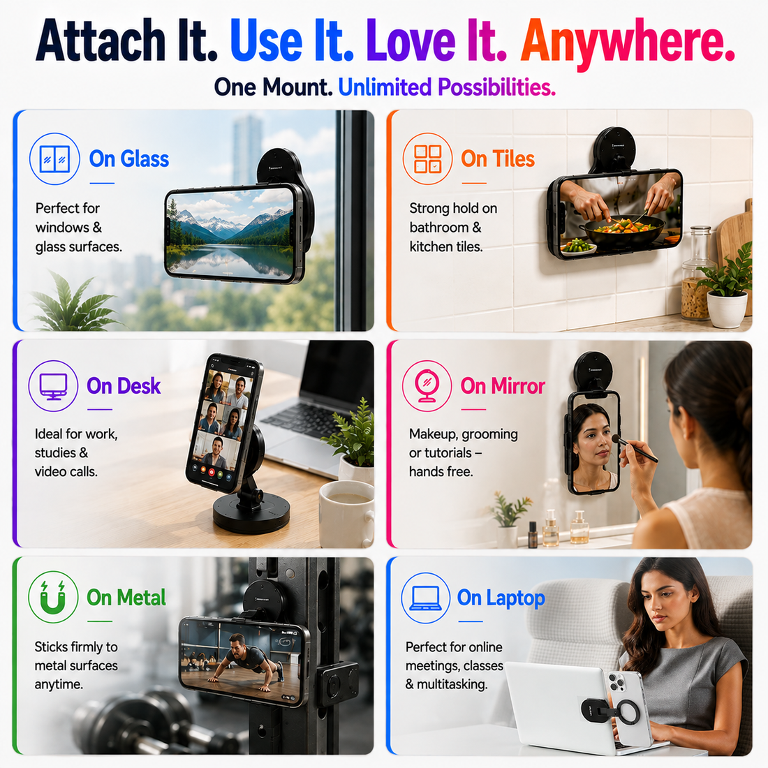Velaro MagLock 3-in-1 Magnetic Suction Phone Holder