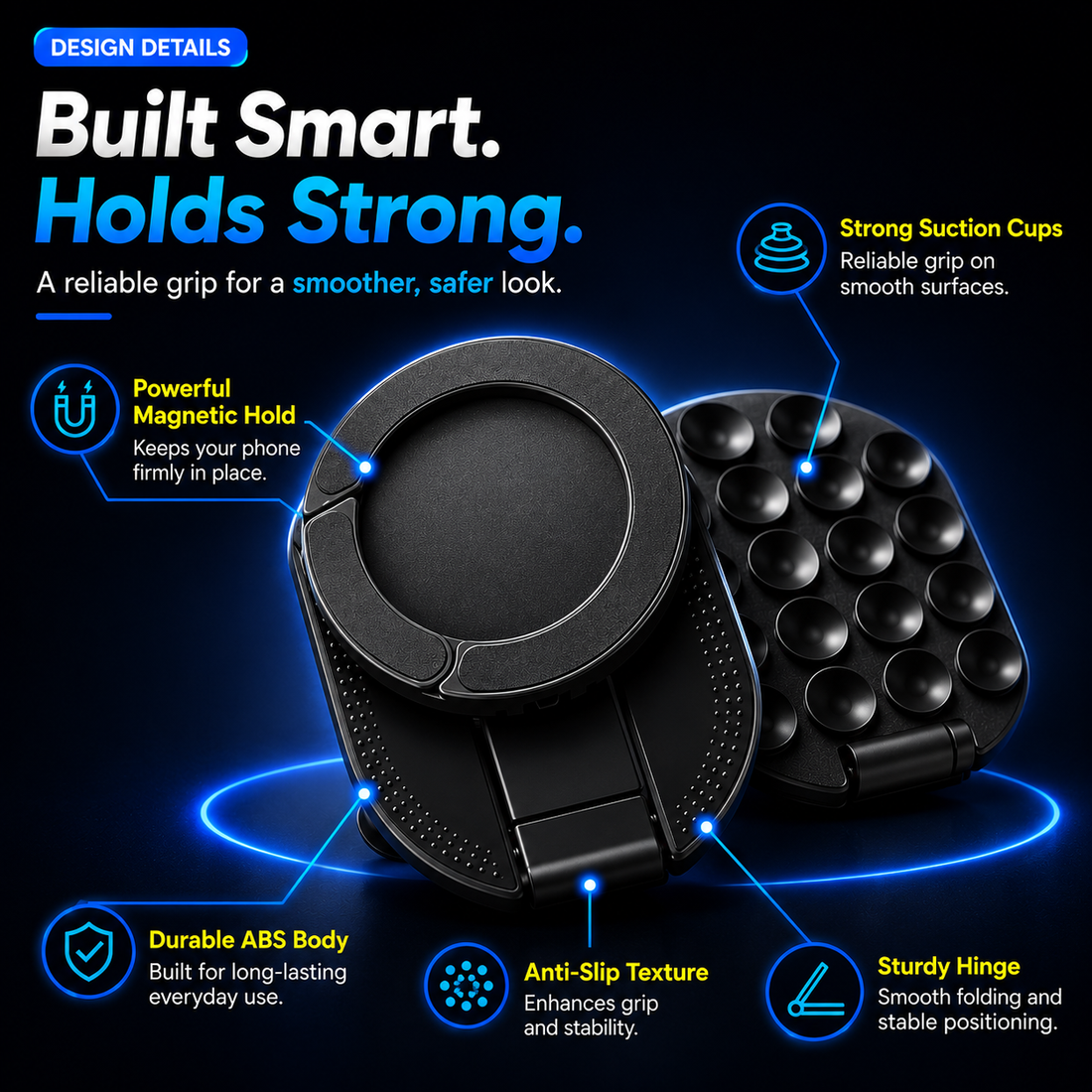 Velaro MagLock 3-in-1 Magnetic Suction Phone Holder